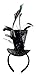 Black Sequins Steampunk Top Hat with Feathers Headband Costume Accessory