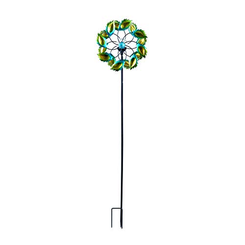 hourflik 3D Wind Spinners with Stable Stake Metal Garden Spinner with Reflective
