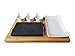 Cooking Stone - Complete Set Lava Hot Steak Stone Plate and Cold Lava Rock Hibachi Grilling Stone w Ceramic Side Dishes and Bamboo Platter