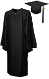 Cap & Gown & Tassel & Year Charm 2016 & 2017, Set Shiny, size 54 black