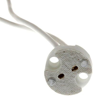 5PCS MR16 MR11 Bi-pin Base Halogen Holder Mini LED Lamp Adaptor G4 GU5.3 Base Porcelain Socket with 3.9'' Connector Wires