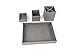 Bigso Lena 4-Piece Fiberboard Interchangable Desktop Organizer, 4.3 x 9.3 x 7 in, Grey
