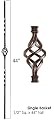 44" x 1/2" Single Basket Iron Balusters Iron Spindles Metal Stair Parts Hollow. Oil Rubbed Bronze (Pack of 15PCS)