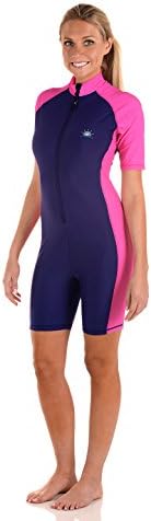Women Full Body Sunsuit UV Swimsuit Sun Protection UPF50+ Navy Rose XXL