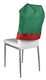 Juvale Christmas Chair Covers - 6-Pack Dining Seat Back Slipcover, Santa Elf Hat Design with Gold Bell, Holiday Themed Accessories Festive Decor for Home and Kitchen, Red and Green, 19 x 22 Inches