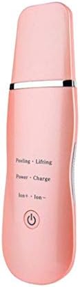 Facial Skin Scrubber, Ultrasonic Skin Scrubber, Blackhead Remover Pores Vacuum Cleaner Comedones Extractor with Peeling Lifting EMS Cleaning Ion Introduction Mode (Color : Pink)