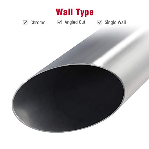 Upower 2.5" to 4" Exhaust Tips 18" Long Stainless Steel Weld-On Tailpipe