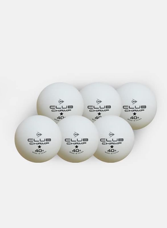 Dunlop Club Champ 6 - Bola de Ténis de Mesa Unissexo para Adultos, Cor Branca, Tamanho Único