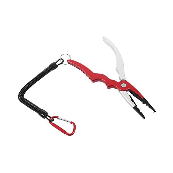 HYY-YY. Neue Aluminium-Angelzange Split Ringschneider Angelhalter Angelegenheit mit Scheide & einziehbarer Tether-Combo…