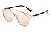 GAMT Fashion Metal Aviator Eyewear Flat Reflective Mirror Cateye Polarized Sunglasses (Rose Gold, 48)