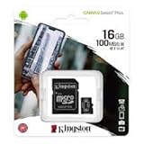 Kingston Canvas Select 16GB microSDHC Class 10 microSD Memory Card UHS-I 80MB/s R Flash Memory Card with Adapter (SDCS/16GB)