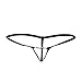 FEESHOW Men's Lobster Clasps Open Front Hole G String Thongs Underwear T Back Black One Size