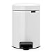 Brabantia New Icon Step Trash Can (0.8 Gal/White) Soft Closing Kitchen Garbage/Recycling Can with Removable Bucket