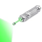 FreeMascot Handheld Green Light Focusable 532nm Flashlight with Line Beam Cap Best for Astronomy,Hunting, Camping with Gift Star Patterns Cap (Green Light)