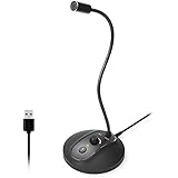 USB Computer Microphone with Mute Button,Plug&amp;Play Condenser,Desktop, PC, Laptop, Mac, PS4 Mic with Stand &amp; LED Indicator -360 Gooseneck Design -Recording, Dictation, Youtube, Skype, Gaming, Streaming