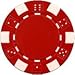 DA VINCI 50 Clay Composite Dice Striped 11.5 gram Poker Chips, Red