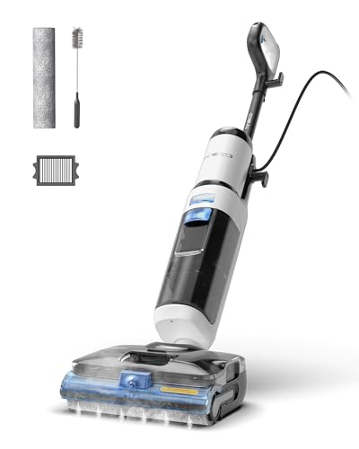 Floor One S6 Stretch Steam Nettoyeur Vapeur, Aspirateur Balai Vapeur à Câble Tout-en-Un, 160℃ HyperSteam, 180° Pose à Plat, Auto-Nettoyage à l'eau Chaude, Anti-Tangle-Design