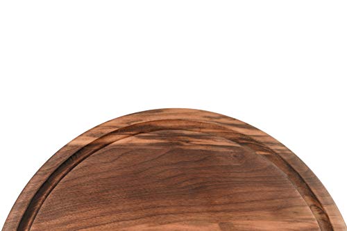 Pandapark Wooden Cutting Board,American Hardwood Chopping and Carving Countertop Block with Juice Drip Groove (11'' Round)