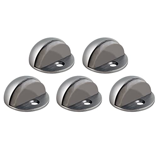 Motif maison 181883 dôme Butée de porte en nickel satiné, 5-Pack,