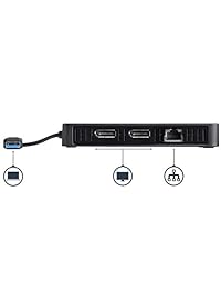 StarTech. com usba2dpgb USB a Dual DisplayPort   Mini Dock   Mac y Windows   Dual DisplayPort 4 K 60 Hz   GbE   Concentrador   Monitor doble estación de acoplamiento