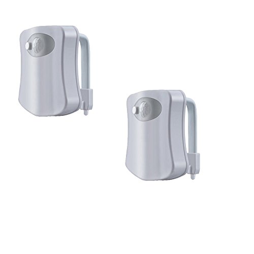 Motion Activated Toilet Nightlight (2-Pack) Creative LED Body Auto Motion Activated Sensor Colorful lamp by HUI YUAN (2 pack)
