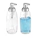 mDesign Refillable Glass Foaming Hand Soap Dispenser - Foam Soap Pump Bottle Container for Bathroom Counter Top - Decorative Foam Soap Dispenser - Malloy Collection - 2 Pack - Clear/Matte Silver