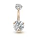 Newave Belly Button Rings Round Cubic Zirconia Navel Barbell Stud Body Piercing