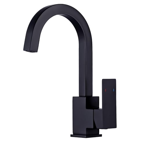 iVIGA Kitchen tap, 360° swivelling high-Pressure Stainless Steel Kitchen Mixer tap Sink for Motorhome Bathroom Black