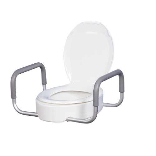 Drive Medical Premium Seat Riser with Removable Arms for Standard Toilets, White image