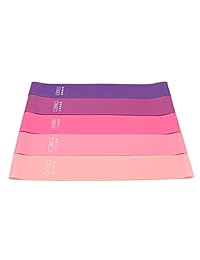 KIKOMO Fitness Bands 5 Pack Exercise Band Resistance Bands with Instructions and Carrying Bag Training Band Exercise Band Resistance Loop Bands Strength Training in 5 Different Strengths