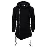 JMSUN Men's Zipper Hoodie Side Lace Up Fleece