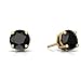 Natural Black Onyx Round Stud Earrings 14Kt Yellow Gold & Sterling Silver
