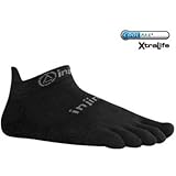 Injinji 2.0 Men's Run Lightweight No Show Toesocks, Black, X-Large