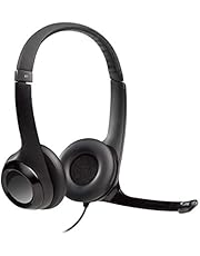 Logitech H390 Wired Headset, Stereo Headphones with Noise-Cancelling Microphone, USB, In-Line Controls, PC/Mac/Laptop - Black