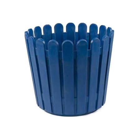 Antier Round VIP Plastic Flower Pot/Plastics Planter Gamla for Plant Holder (Size 12 Inch, Pack of 1- Dark Blue