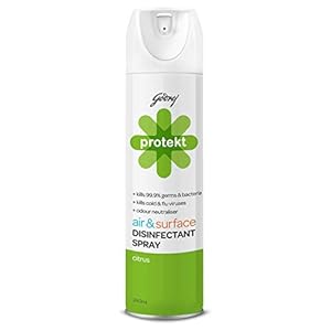Godrej Protekt Disinfectant Sanitizer Spray, Alcohol-Based, 99.9% Germ Protection -(Pack of 1) 240ml, Air & Surface…