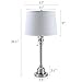 CO-Z Silver Table Lamp, 26 Inch White Table Lamp, Modern Metal Desk Lamp in Brushed Steel Finish, Bedside Lamps for Office Living Room Bedroom Nightstand Accent, ETL.