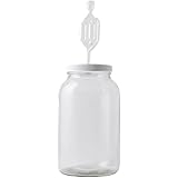 One gal Wide Mouth Jar with Lid and Twin Bubble Airlock, Clear