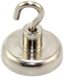 first4magnets F4ME32M4-HOOK-1 32 mm Diameter Neodymium Clamping Magnet with M4 Hook and 36.4 kg Pull