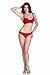 Parfait by Affinitas Women's Charlotte Padded Bra, Red/Black, 30FF