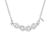 MANZHEN Infinity Spiral DNA Double Helix Chemistry Science Necklace Molecule Pendant Necklace (Silver)