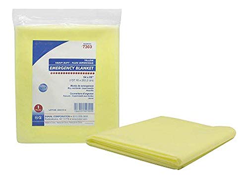 AMZ Medical Supply Emergency Blanket 54″ x 80″. Yellow Blanket for Hospitals, clinics, Ambulance Services. Non-sterile, Fluid impervious. Heavy Duty, Latex-Free, Poly-Coated Blankets.