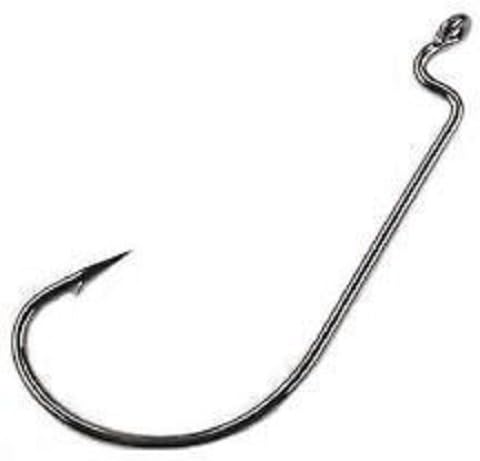Mustad UltraPoint Mega-Bite Wide Gap Soft Plastic Hook with Offset Shank (Pack of 5), Black Nickel, 2/0 (37177NP-BN-2/0-5U)