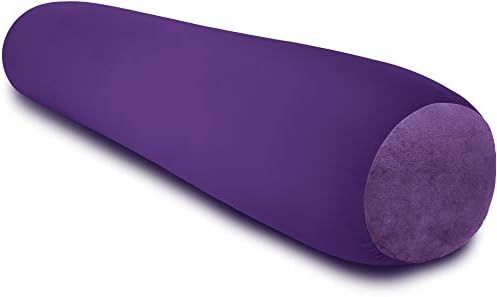 Deluxe Comfort Microbead Body Pillow (47" x 7") - Mooshi Squishy Soft - Prenatal Pregnancy Pillow - Full-Body Side Sleeper - Body Pillow Purple