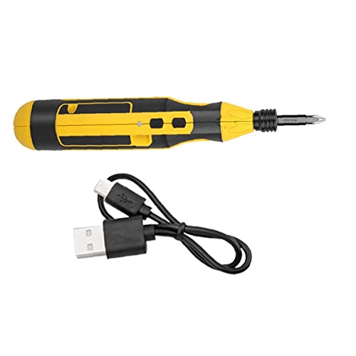 Elektro-Schrauber 4V Akkuschrauber USB Recharagable Carbide Multi Verwendung Drill mit Kabelbox Gelb – Bild 4