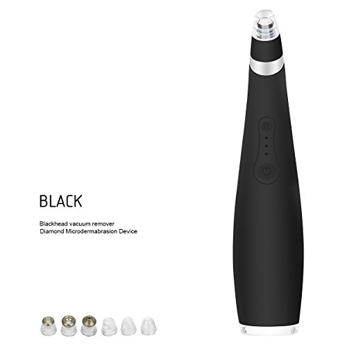 Blackhead Remover Pore Vacuum Extractor Machine Facial Pore Cleanser Electric Suction Black Knight Extraction Face Nose Cleaner Removal Tool (Black)