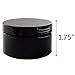 JUVITUS Black PET Plastic (BPA Free) Refillable Low Profile Jar - 4 oz (6 Pack)