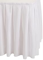 LinenTablecloth 17 ft. Accordion Pleat Polyester Table Skirt White