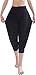Hoerev Women Super Soft Modal Spandex Harem Yoga Pilates Capri Pants Lounge Pant,Black,Large