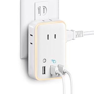 USB コンセント タップ Letmy ナイトライト付き 電源タップ 4個AC口 3USBポート 小型 急速充電